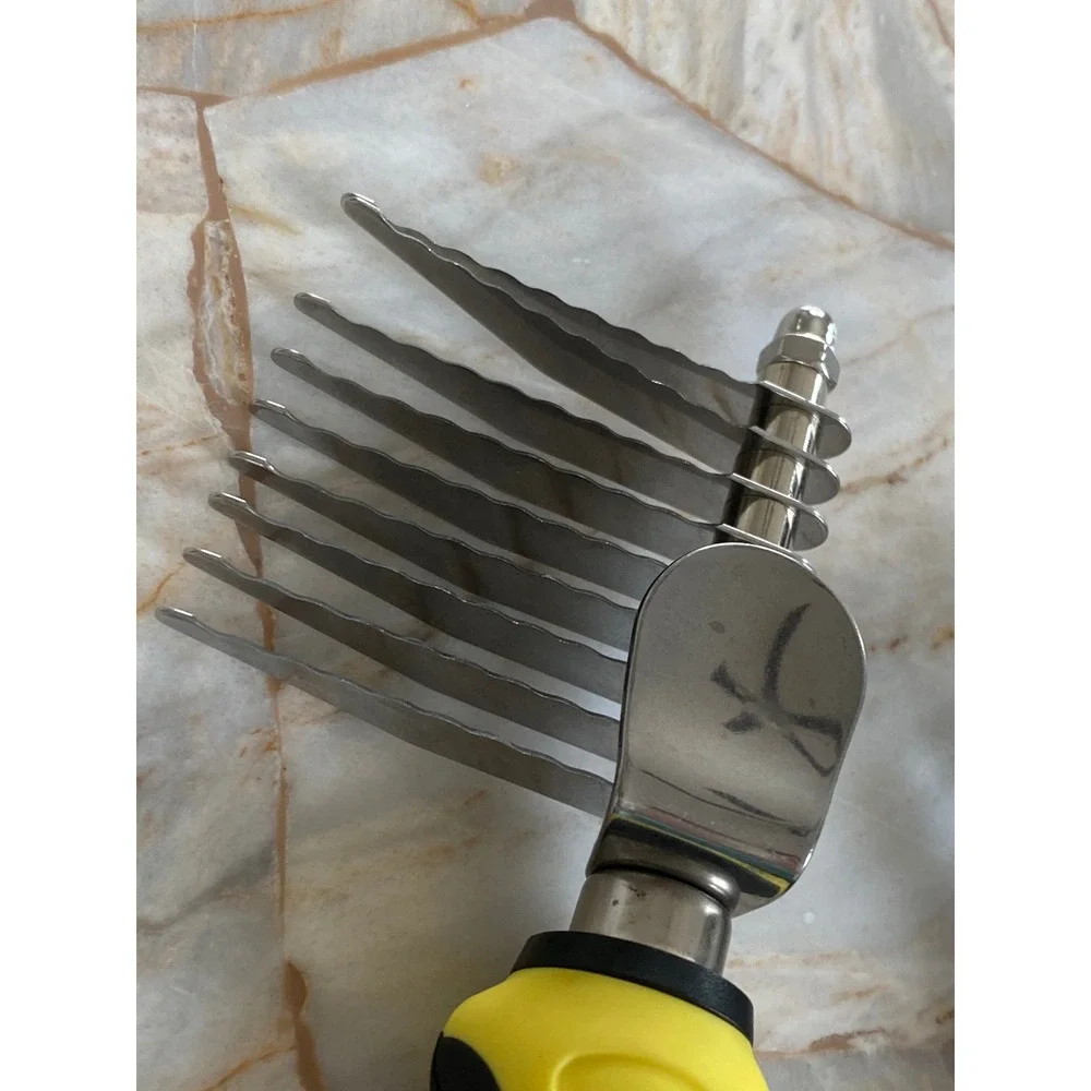 ShedTitan Premium Pet Grooming Dematting Rake + Undercoat Tool Set Yellow Black